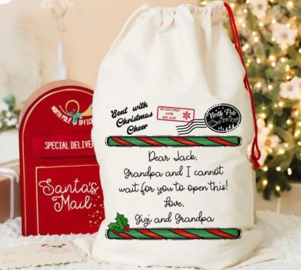 Custom Santa Bags ~ Allow 14 business days for delivery