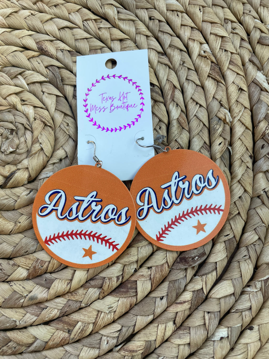 Astros Orange  Earrings