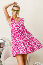 A New Day  Leopard Cap Sleeve Tiered Mini Dress