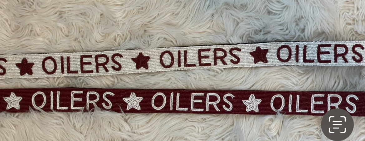 Oilers Game Day Beaded Purse Strap