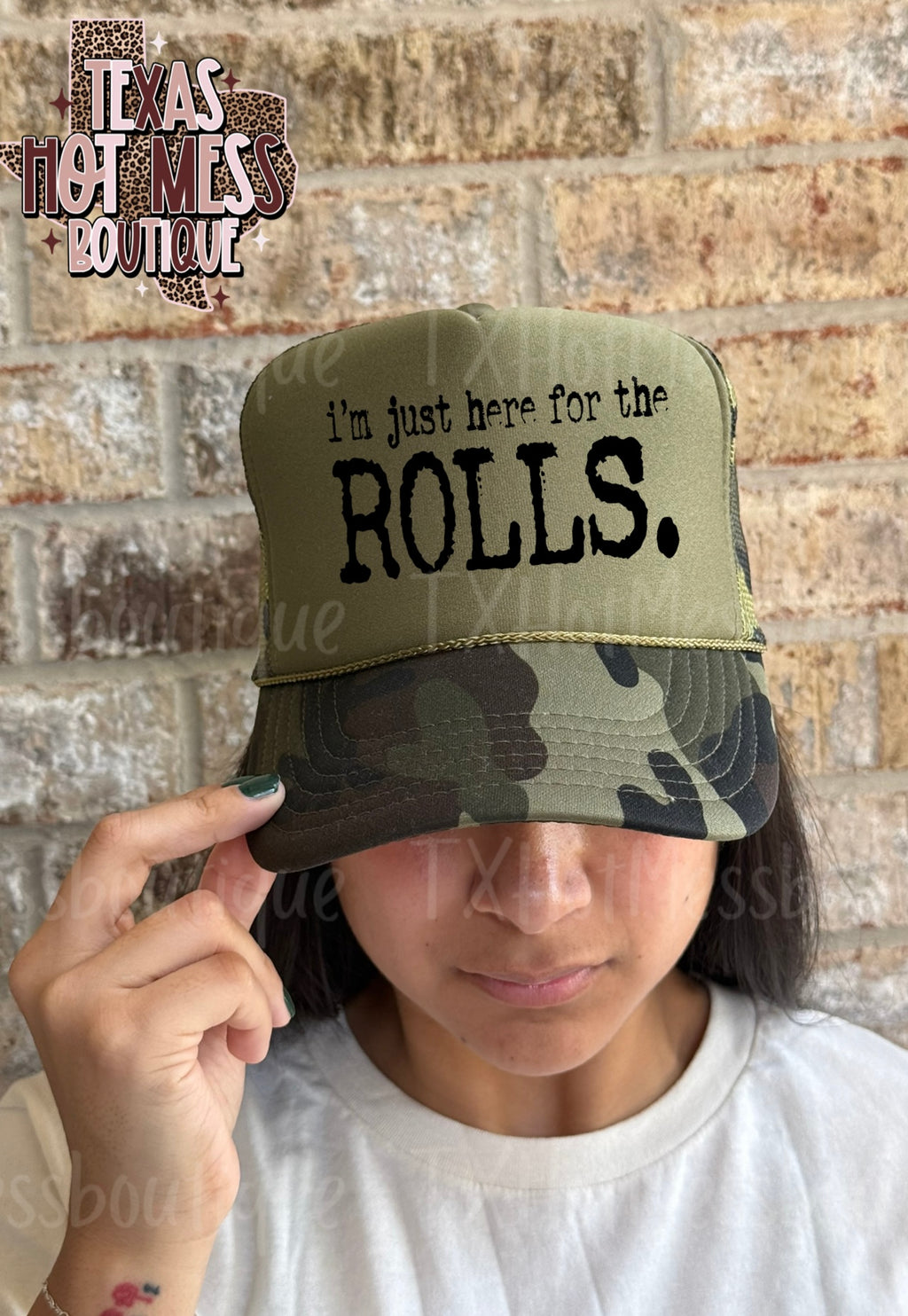 I’m just here for the …. camo trucker hat