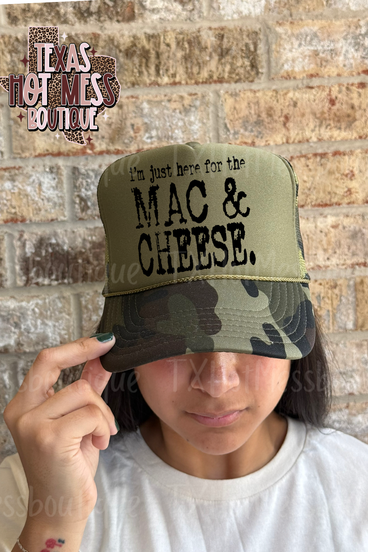 I’m just here for the …. camo trucker hat