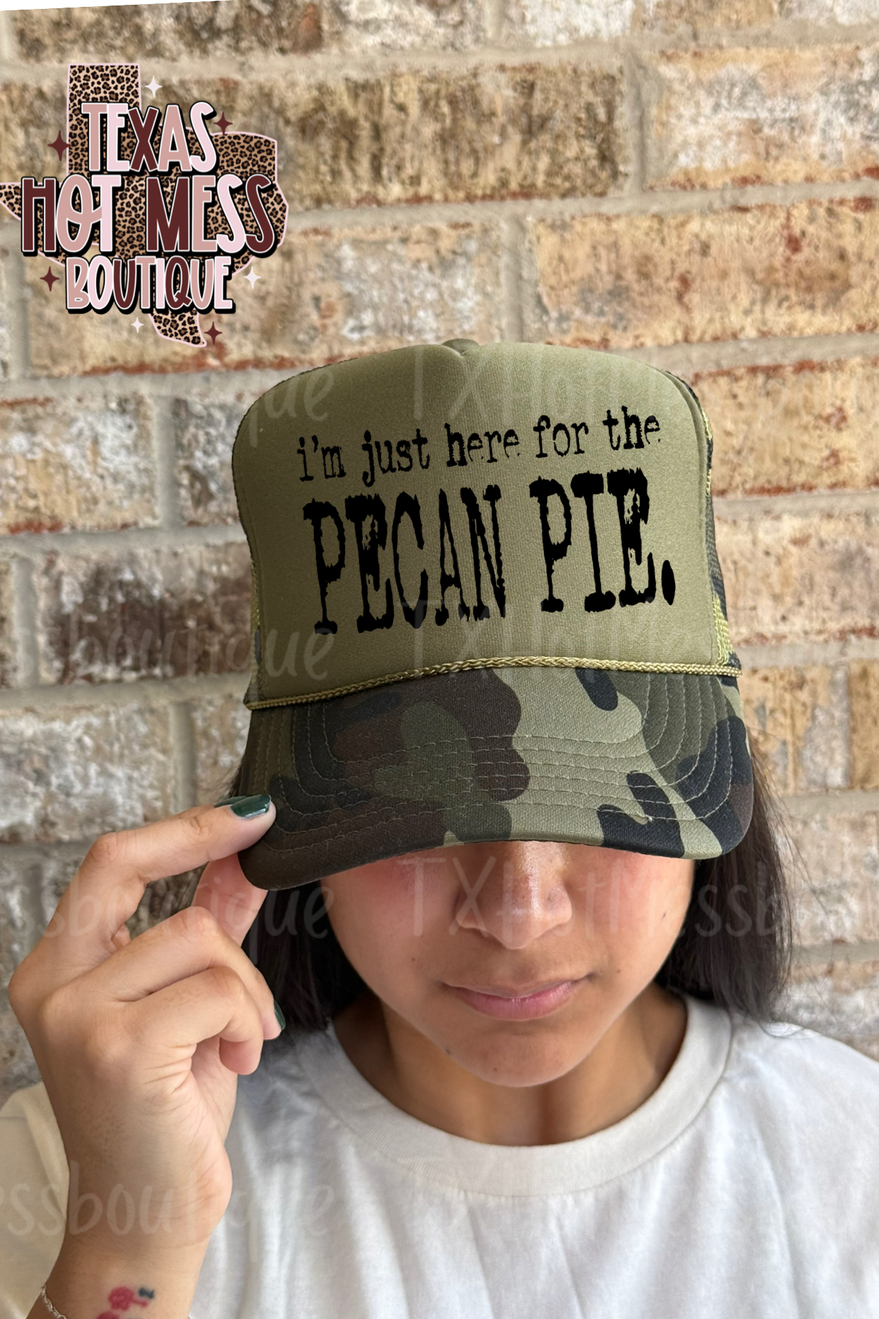 I’m just here for the …. camo trucker hat