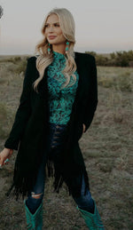 Tooled Turquoise Top Large