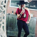 "Night Lights" Maroon One Shoulder top