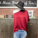 "Night Lights" Maroon One Shoulder top