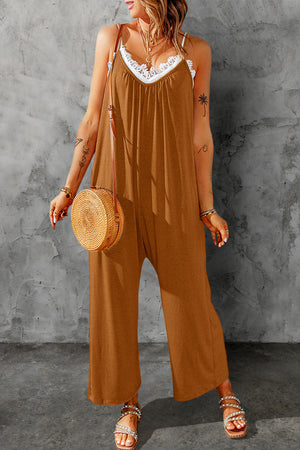 Brandi Spaghetti Strap Wide Leg Jumpsuit