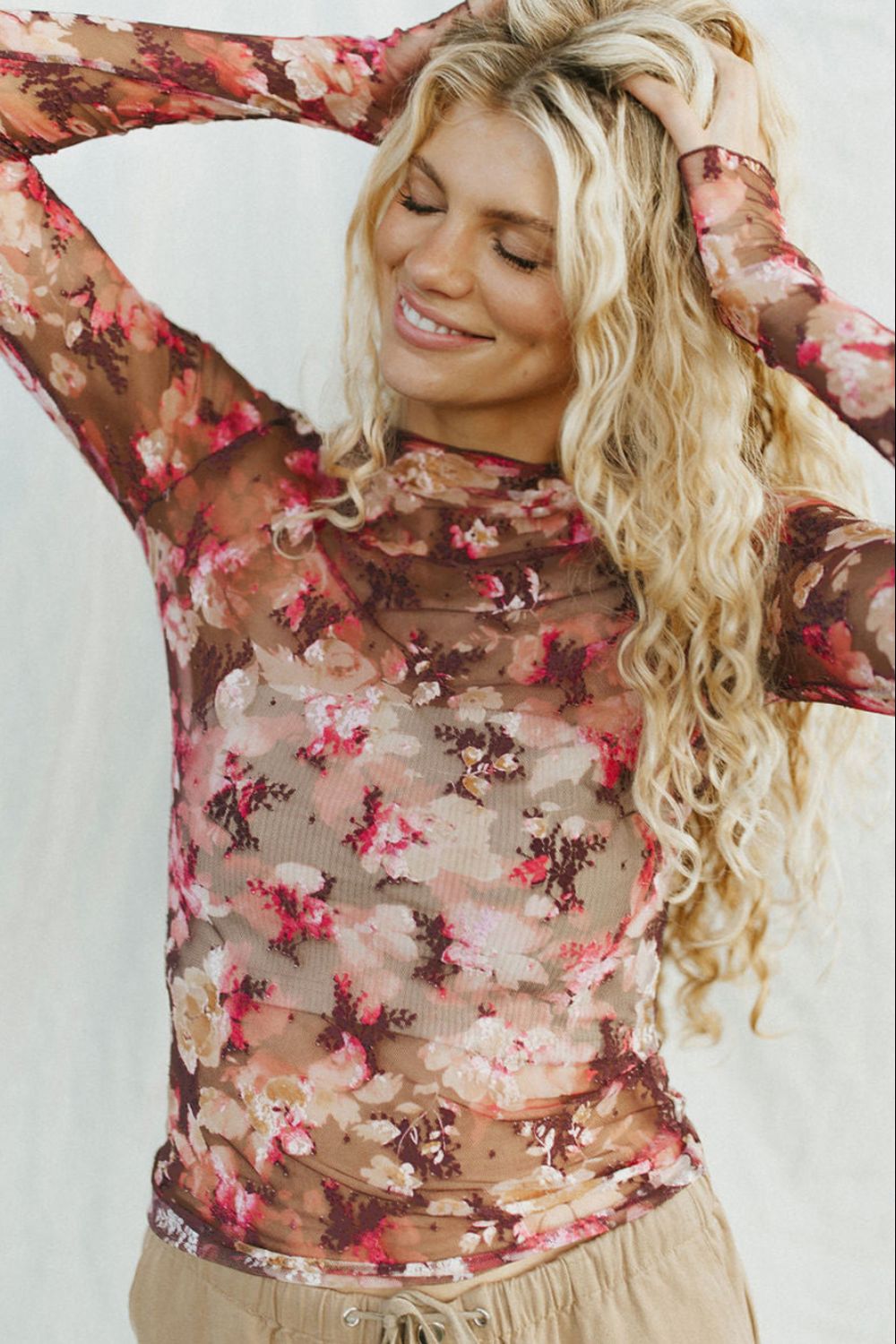 Floral Mesh Top