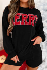 MERRY Long Sleeve Top and Shorts Lounge Set