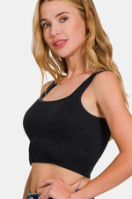 Ribbed Seamless Tank with Pads