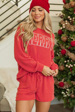 MERRY Long Sleeve Top and Shorts Lounge Set