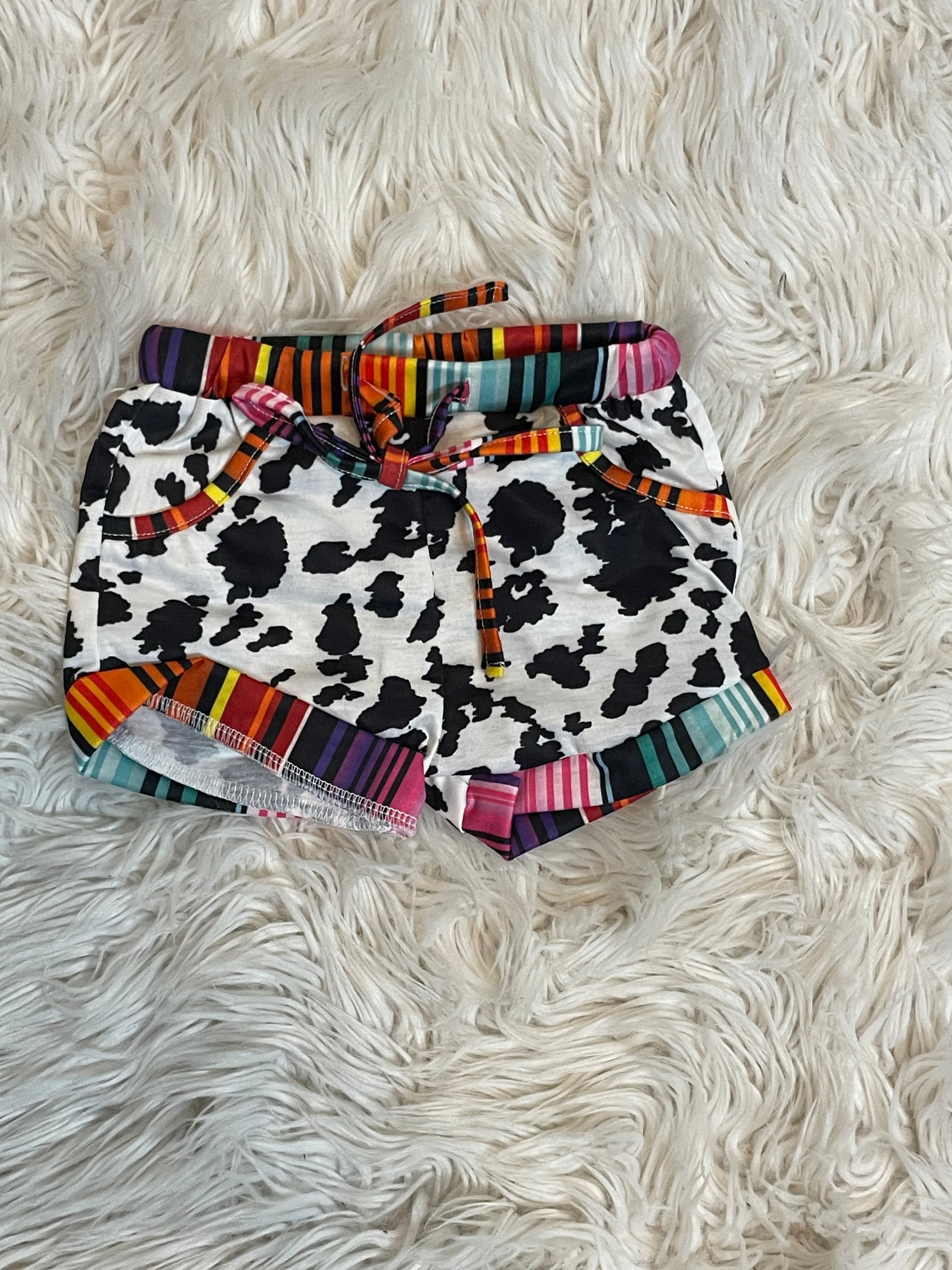 Cow -Serape kids shorts