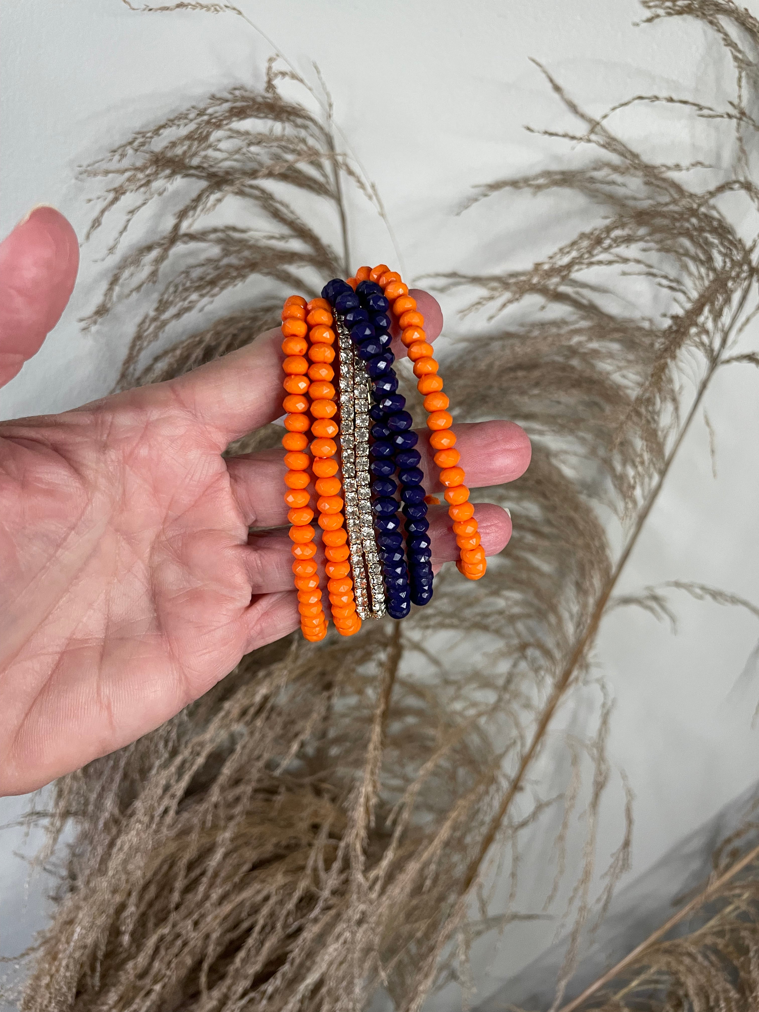 Orange and Blue Bracelet Stack