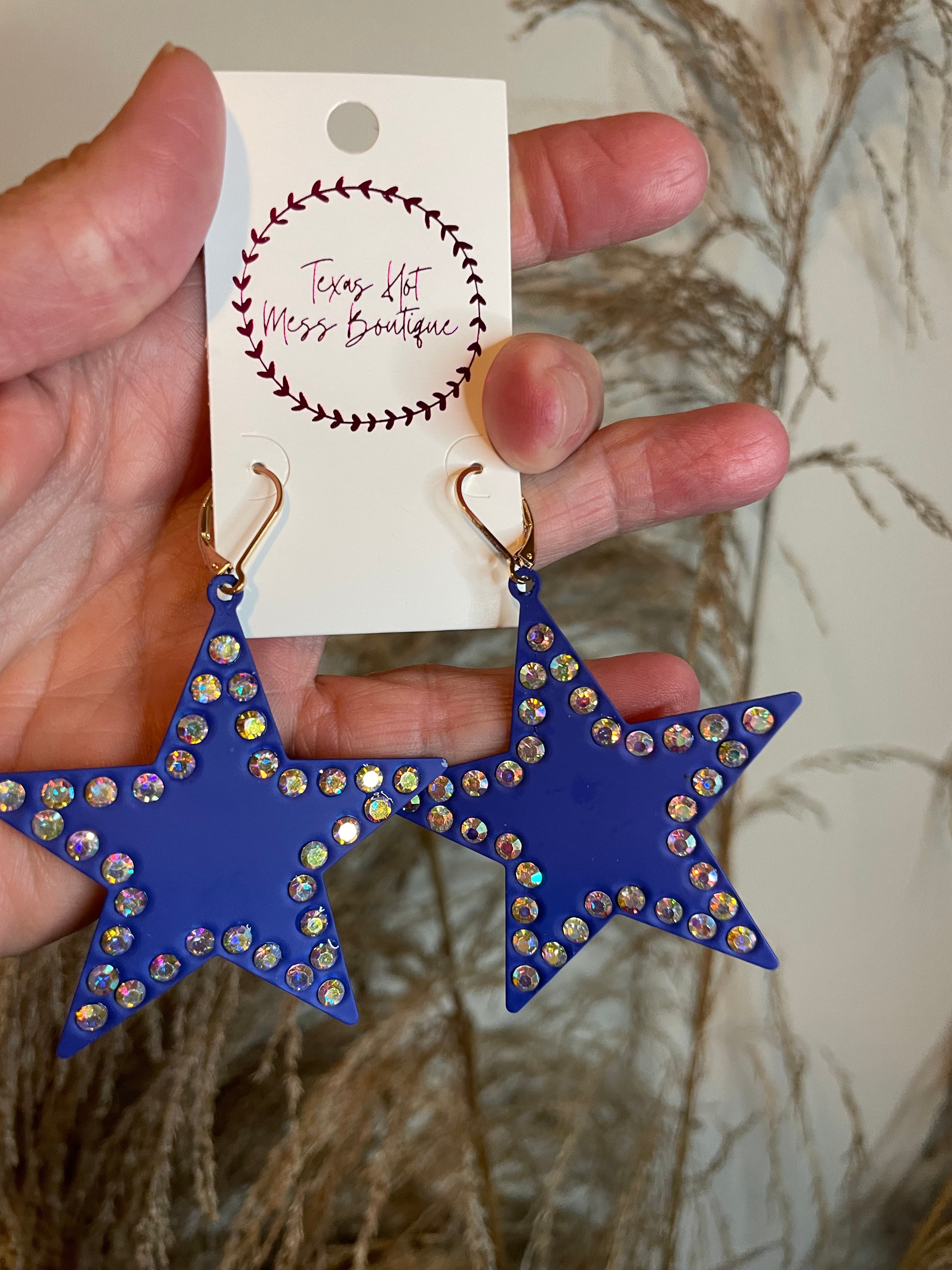 Blue Star Earrings