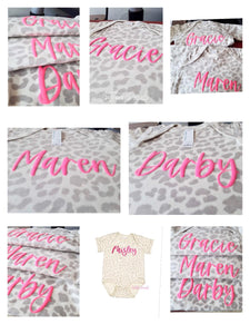 Custom Leopard Tees and Onsies