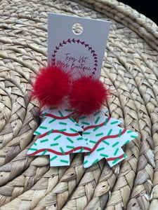 Pom Christmas Cake  Earrings