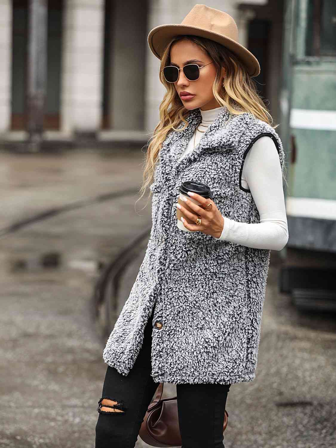 Mila Button Down Collared Neck Vest