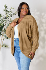 Full Size Ribbed Cocoon Cardigan