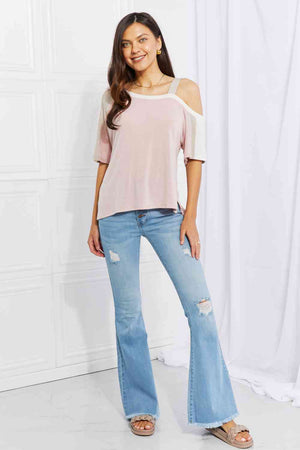 Full Size Something Simple Cold Shoulder Tee