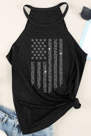 Flag Graphic Grecian Neck Tank