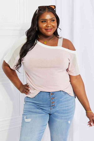 Full Size Something Simple Cold Shoulder Tee