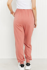 Love Street Drawstring Waist Joggers in Ash Rose