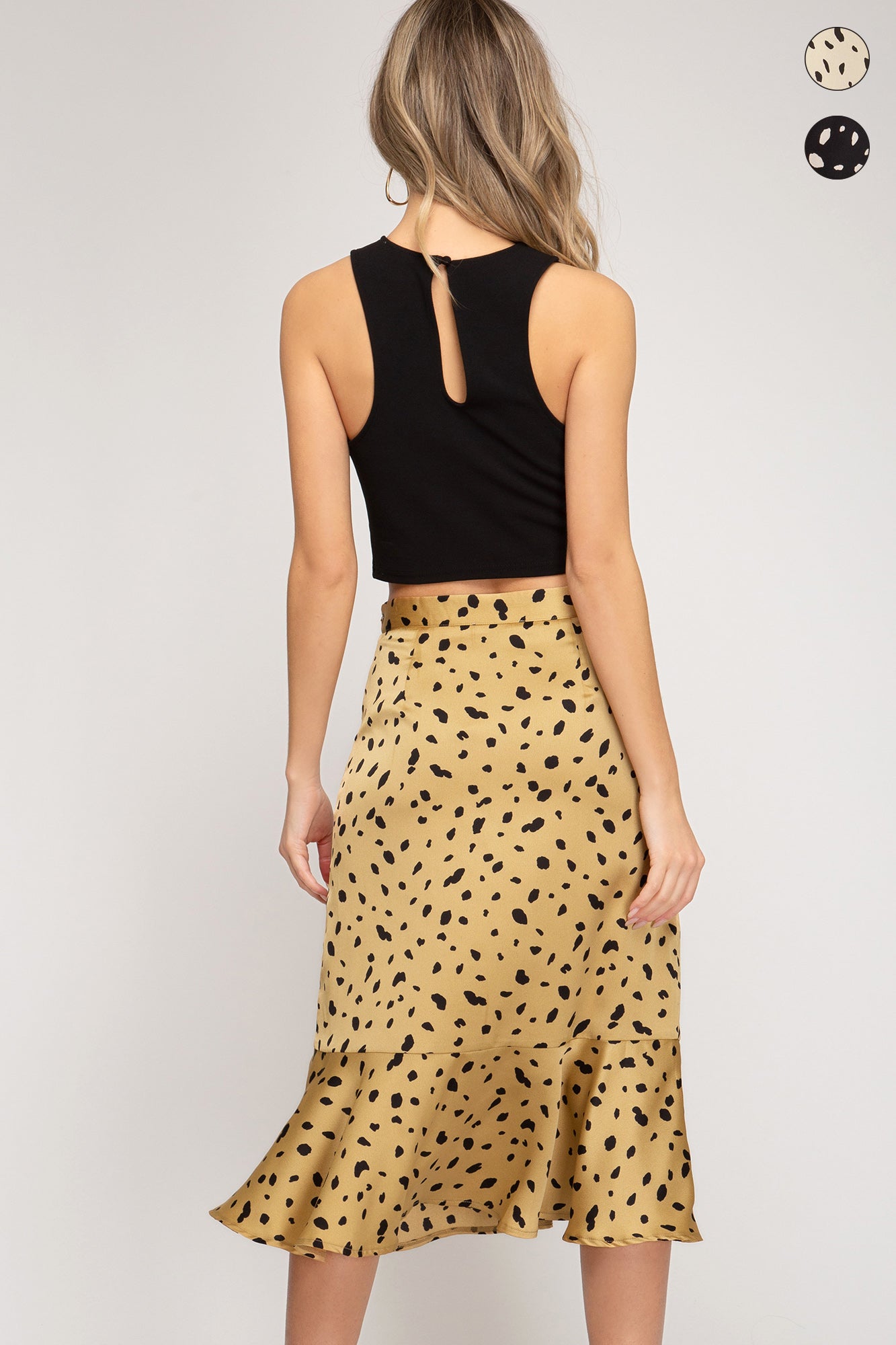 Take me out tonight Leopard Cheetah Print Midi Ruffle Skirt