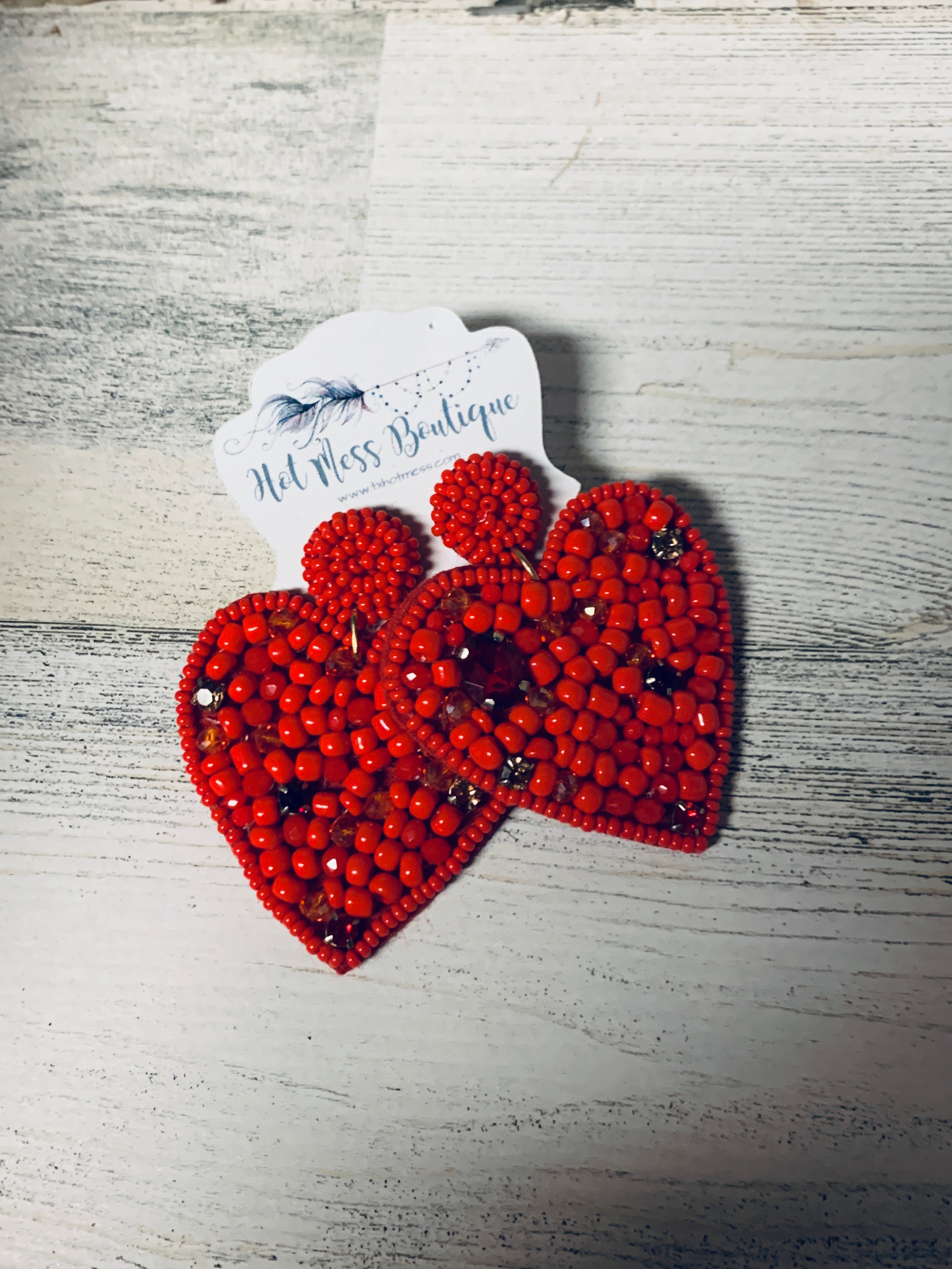 Be Still my Heart Bead Earrings