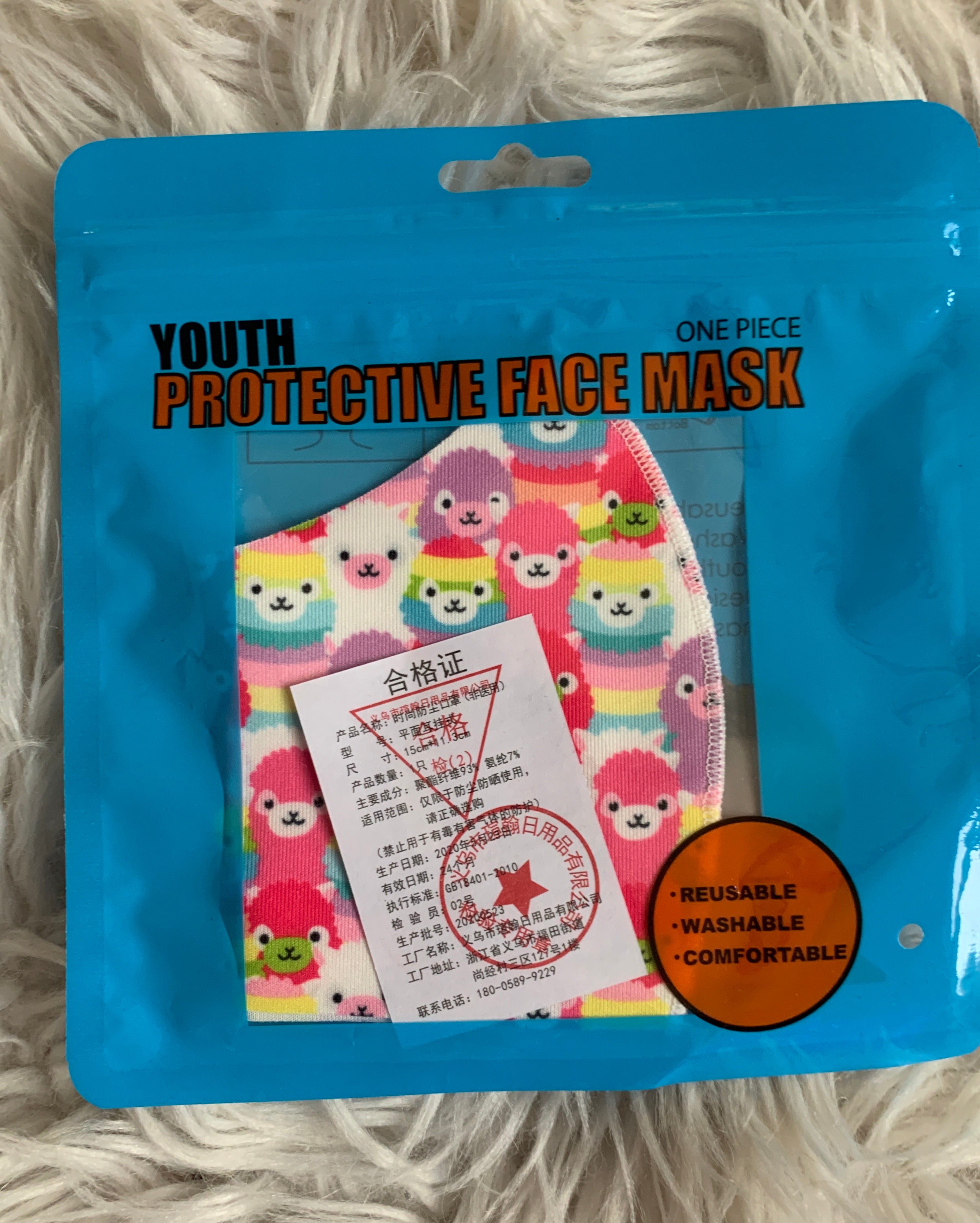 Youth Fashion Face Mask- For Small kids under 6