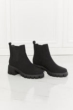 Work For It Matte Lug Sole Chelsea Boots in Black