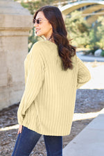 Full Size Ribbed Round Neck Long Sleeve Knit Top