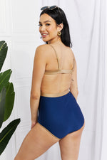 Swim Wave Break Contrast Trim One-Piece