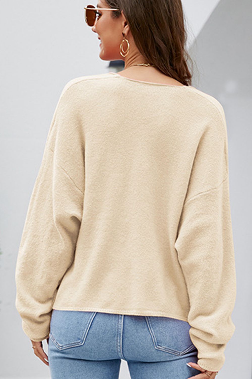 Kristen V-Neck Center Seam Sweater