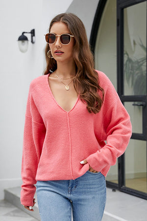 Kristen V-Neck Center Seam Sweater