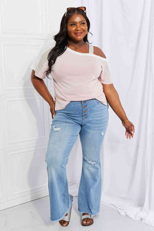 Full Size Something Simple Cold Shoulder Tee