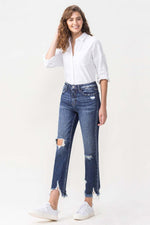 Jackie Full Size High Rise Crop Straight Leg Jeans`