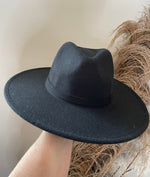 “Remington” Black Wide Brim Panama Hat