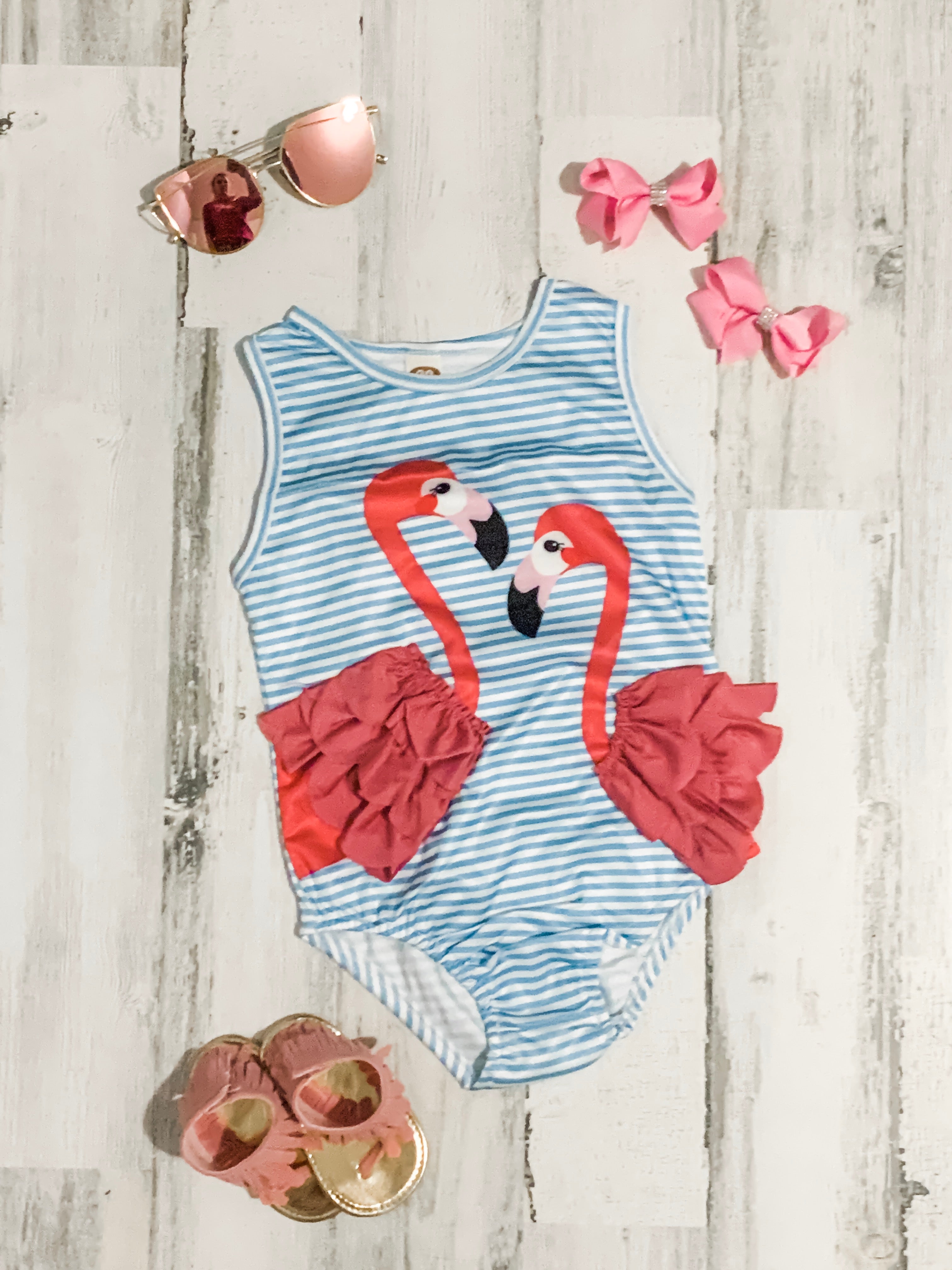 “Let’s Flamingle” Toddler Swimsuit