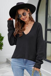 Kristen V-Neck Center Seam Sweater