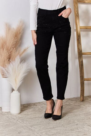 The Ball Must Drop Judy Blue  Rhinestone Embellished Slim Jeans