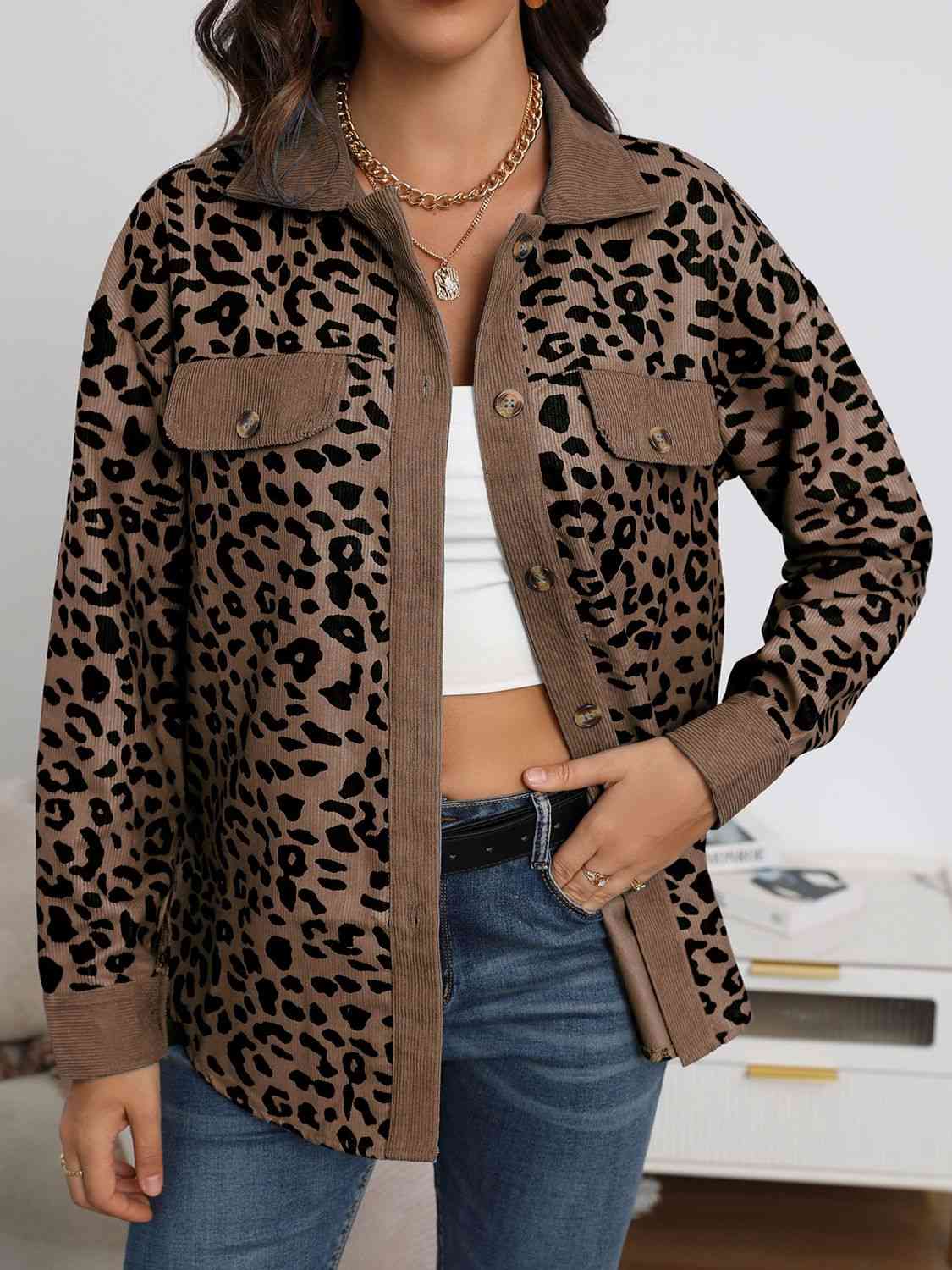 Lauren Leopard Buttoned Jacket