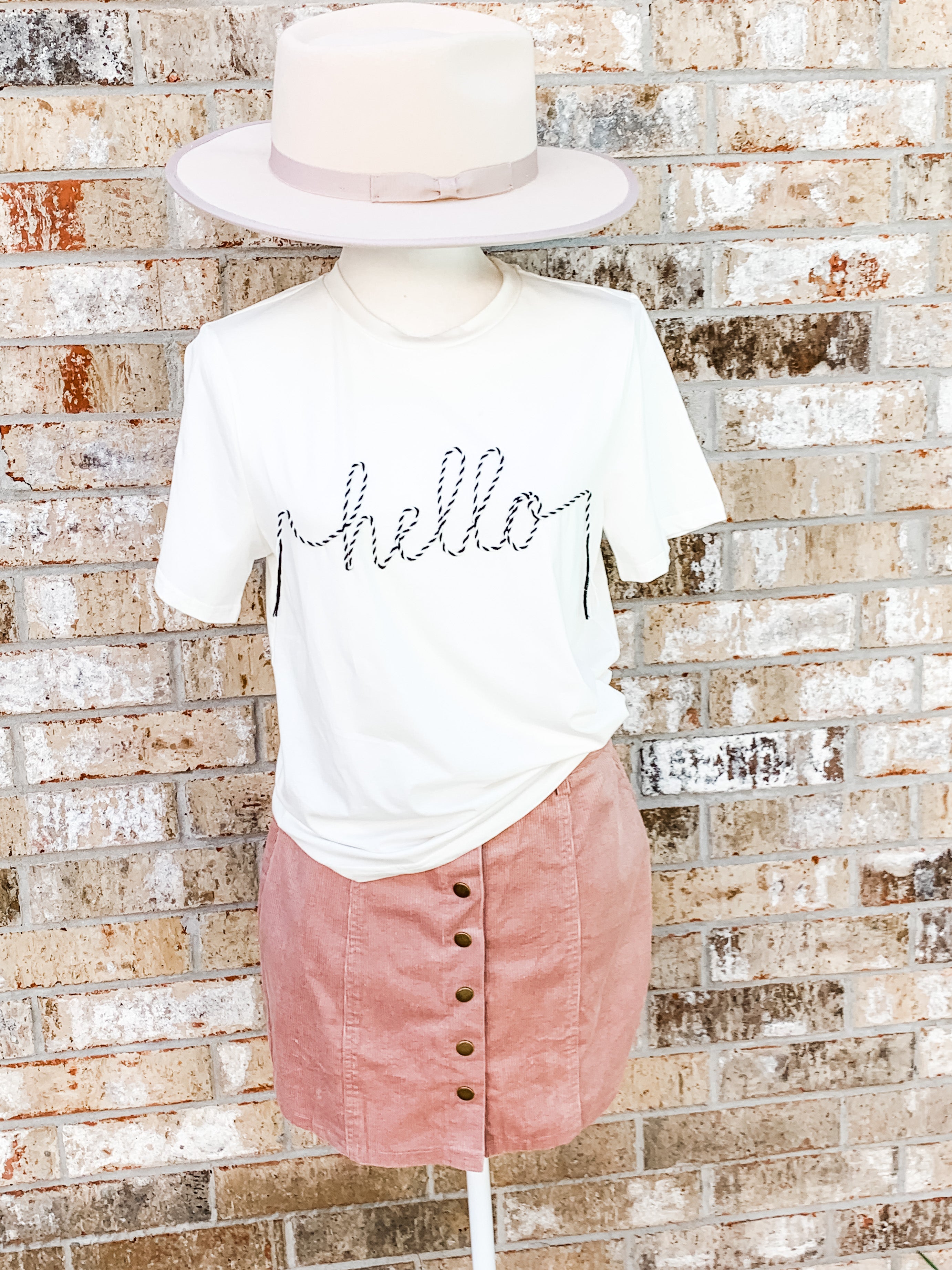 Hello Stitched Tee