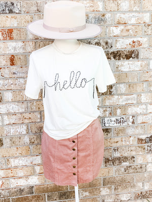 Hello Stitched Tee