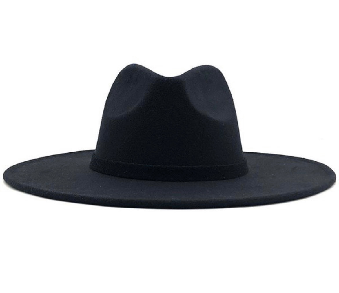 “Remington” Black Wide Brim Panama Hat