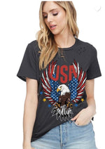 USA Distressed Graphic Tee