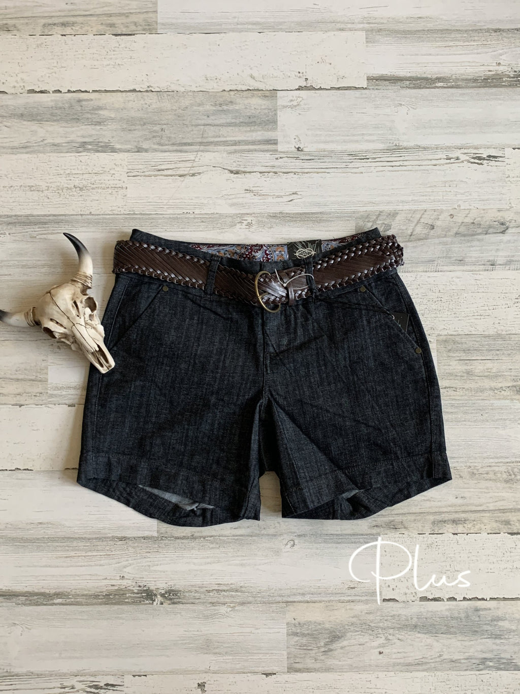 Denim Dk Stone Shorts - Plus Size