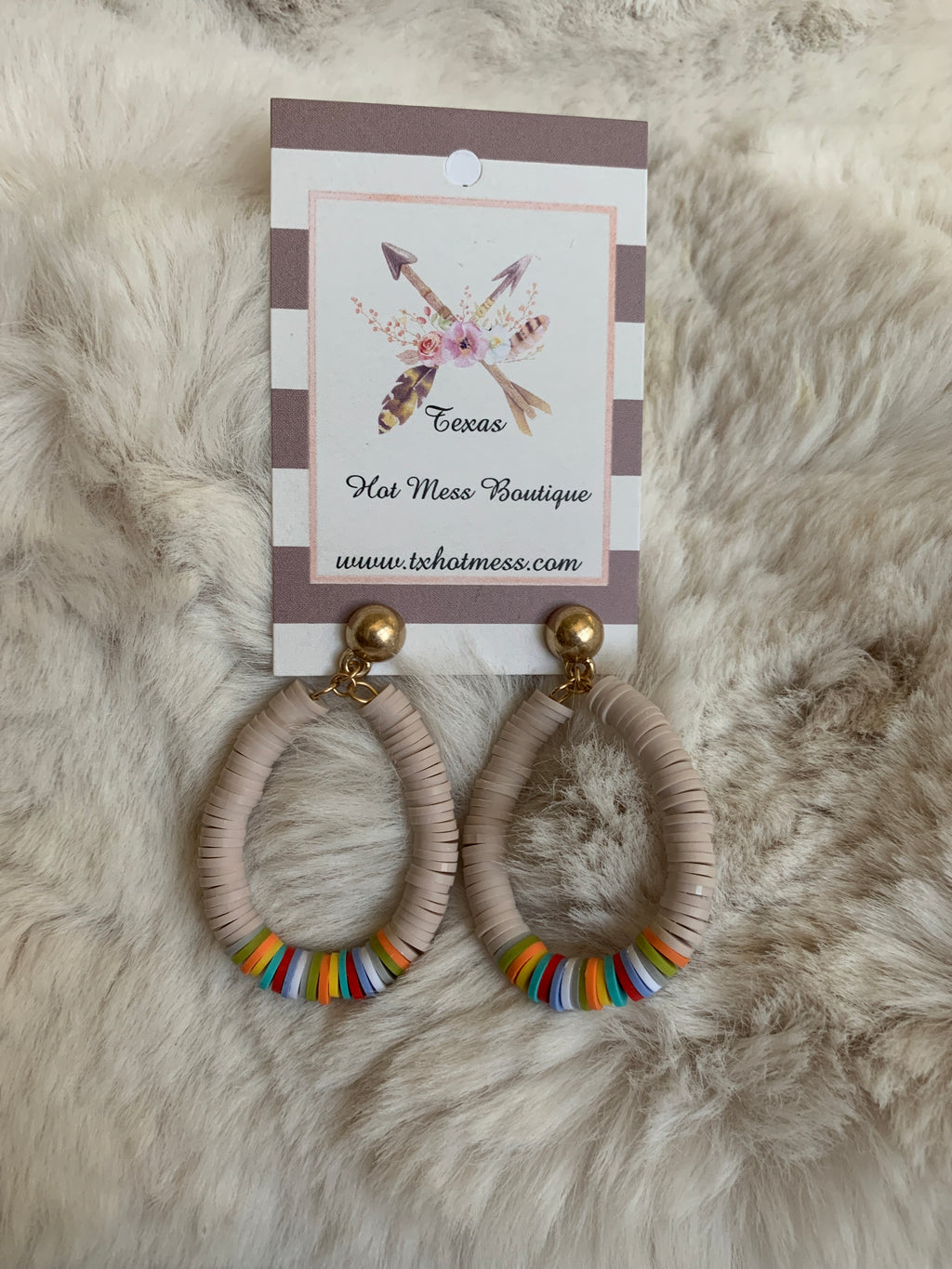 Desert Vibes Beaded Rainbow Earrings