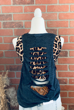 Indigo Distressed Tank Top