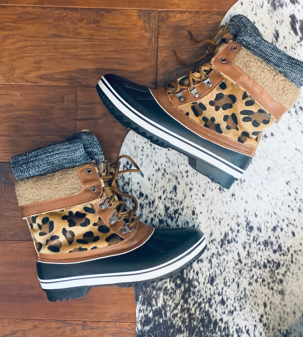 Leopard Duck Boots