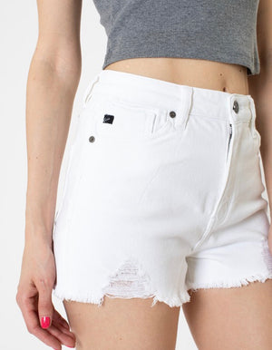 Helen High Rise White Shorts